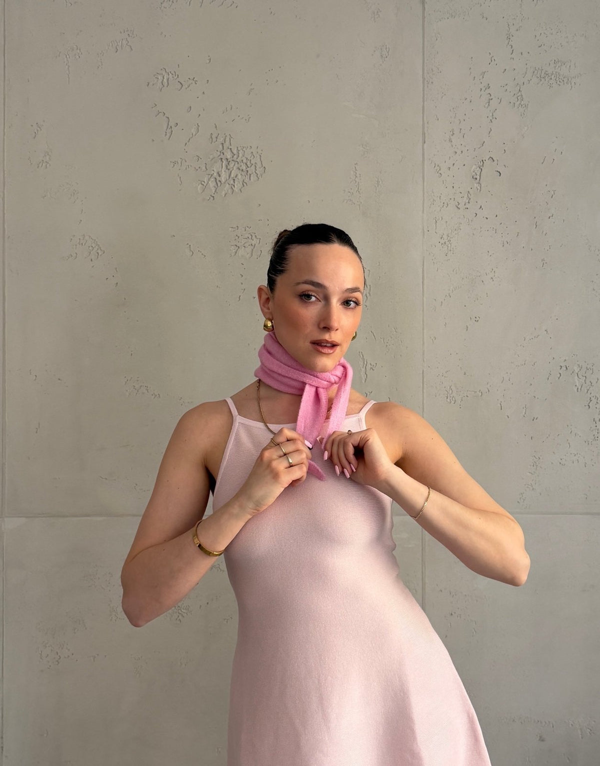 Dünner Dreiecksschal im Uni - Look – Viskose - Woll - Mix - Switch - Fashion