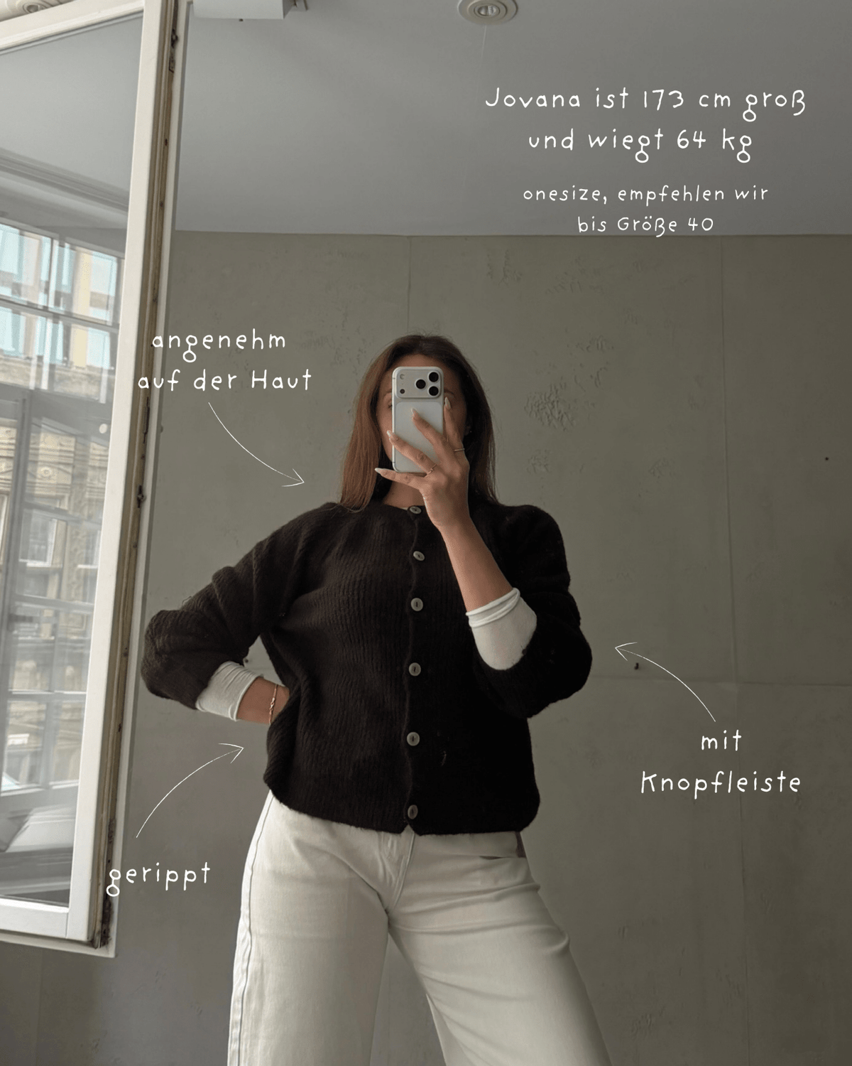 Gerippte Strickjacke mit Knopfleiste - Switch-Fashion