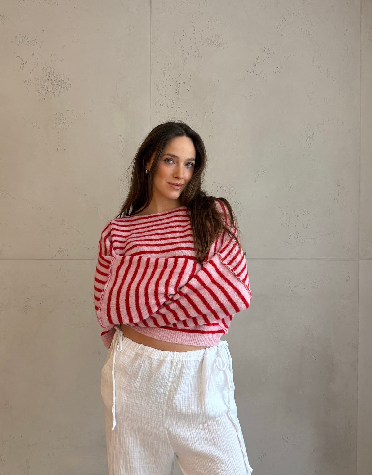Gestreifter Pullover mit Außennaht - Switch - Fashion