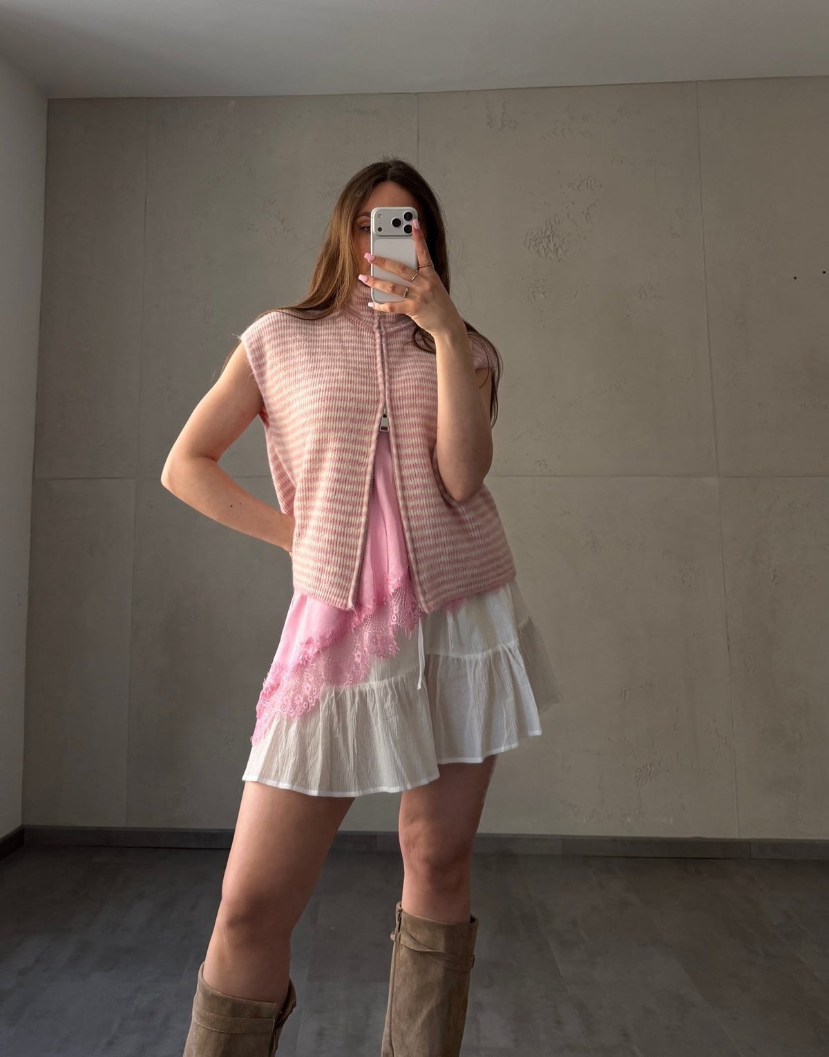 Gestreifter Zip - Pullunder - Switch - Fashion