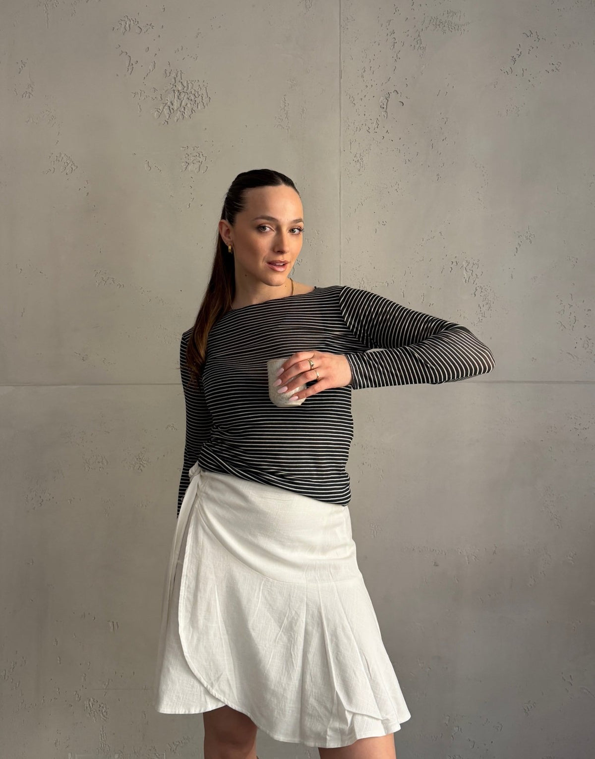 Gestreiftes Cashmere Blend Shirt - Switch - Fashion