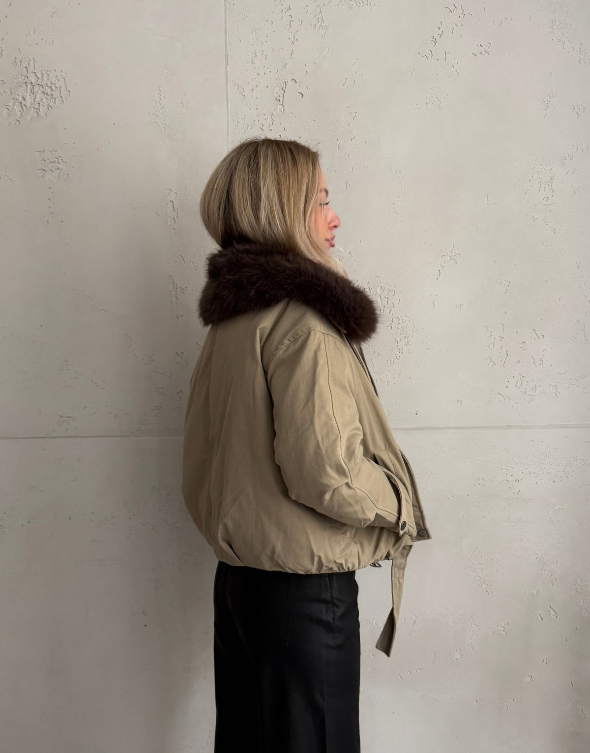 Jacke mit abnehmbarem Fellkragen - Switch-Fashion