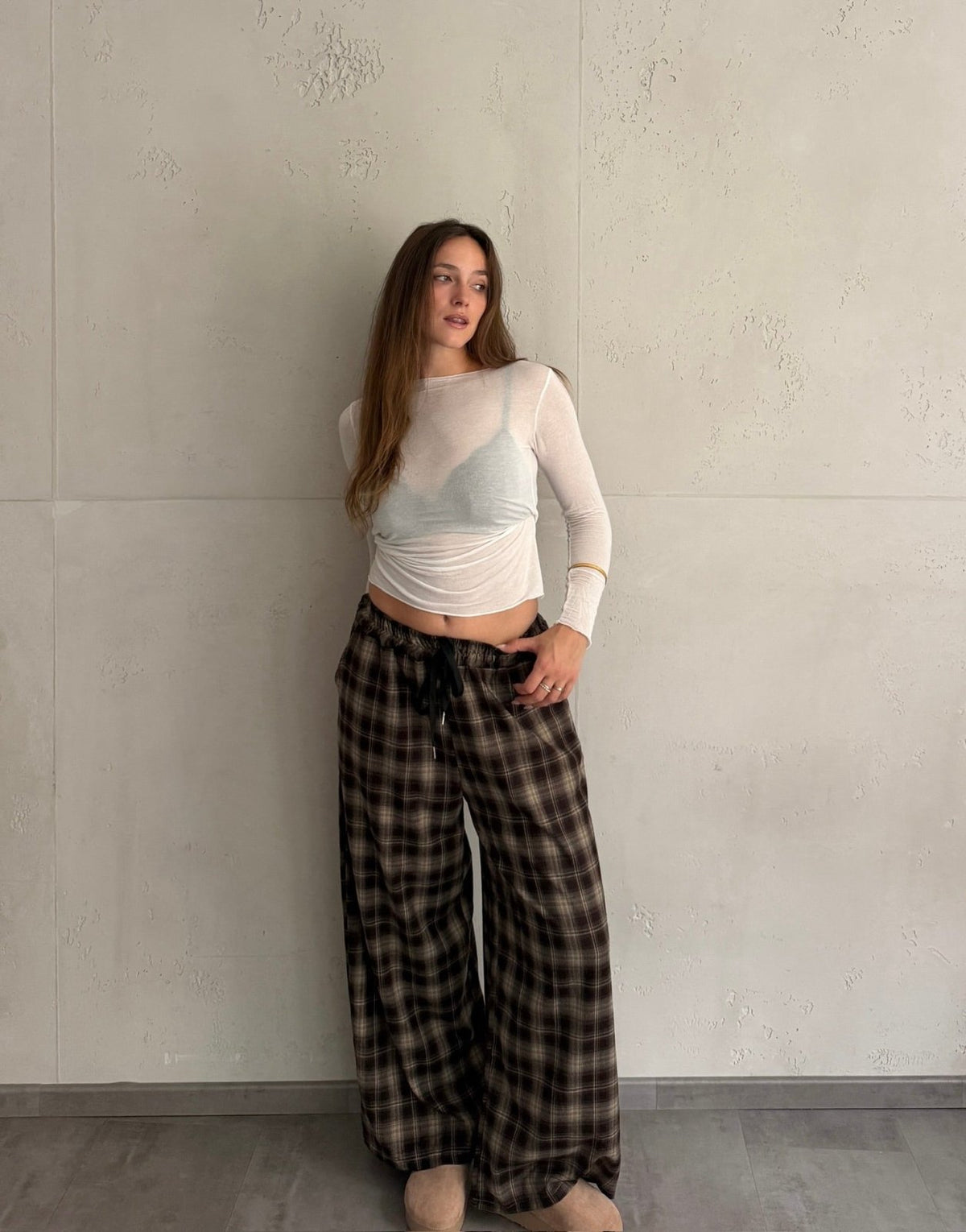 Karierte Hose mit Kordelzug - Switch-Fashion