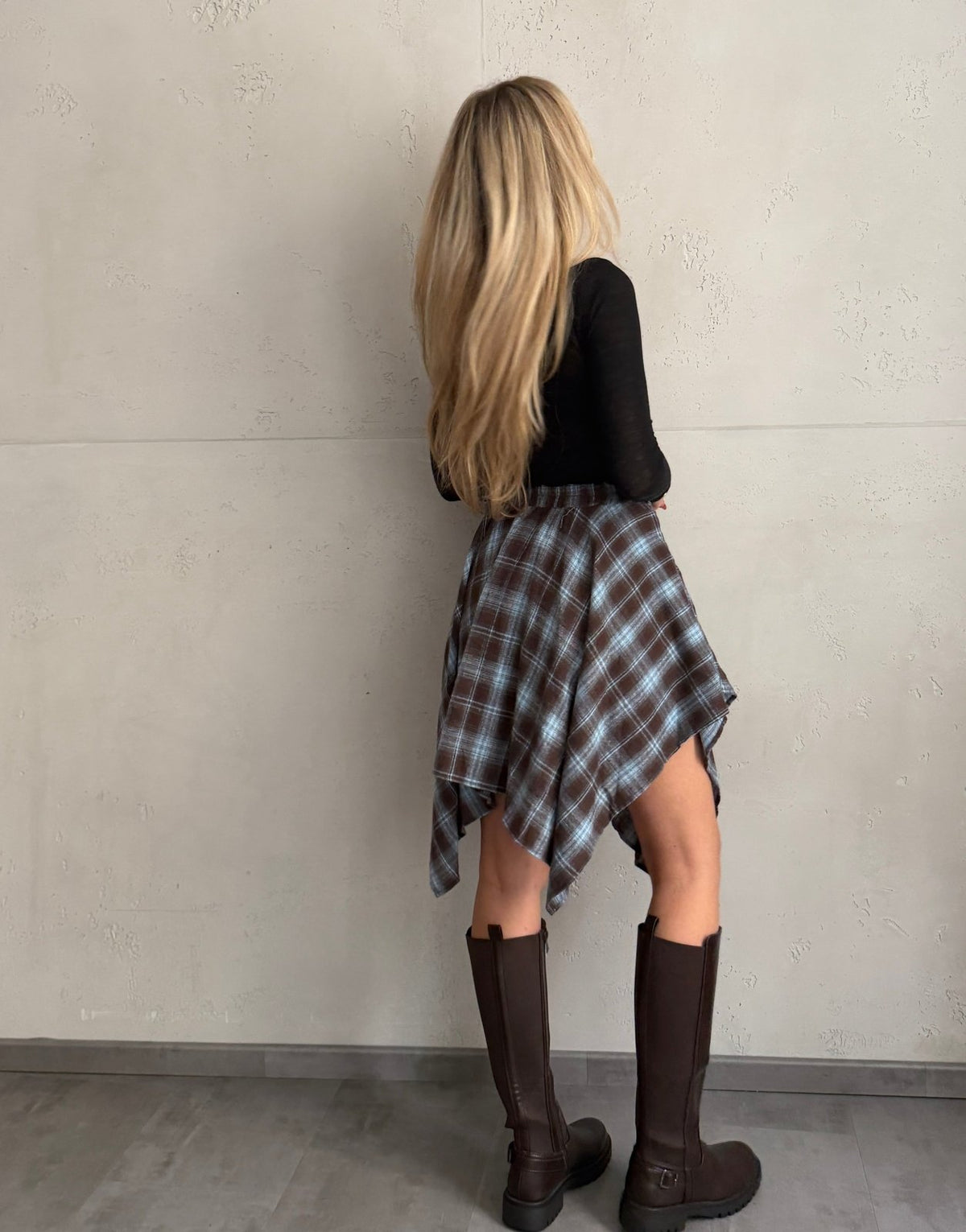 Karierter Skort mit asymmetrischem Saum - Switch-Fashion