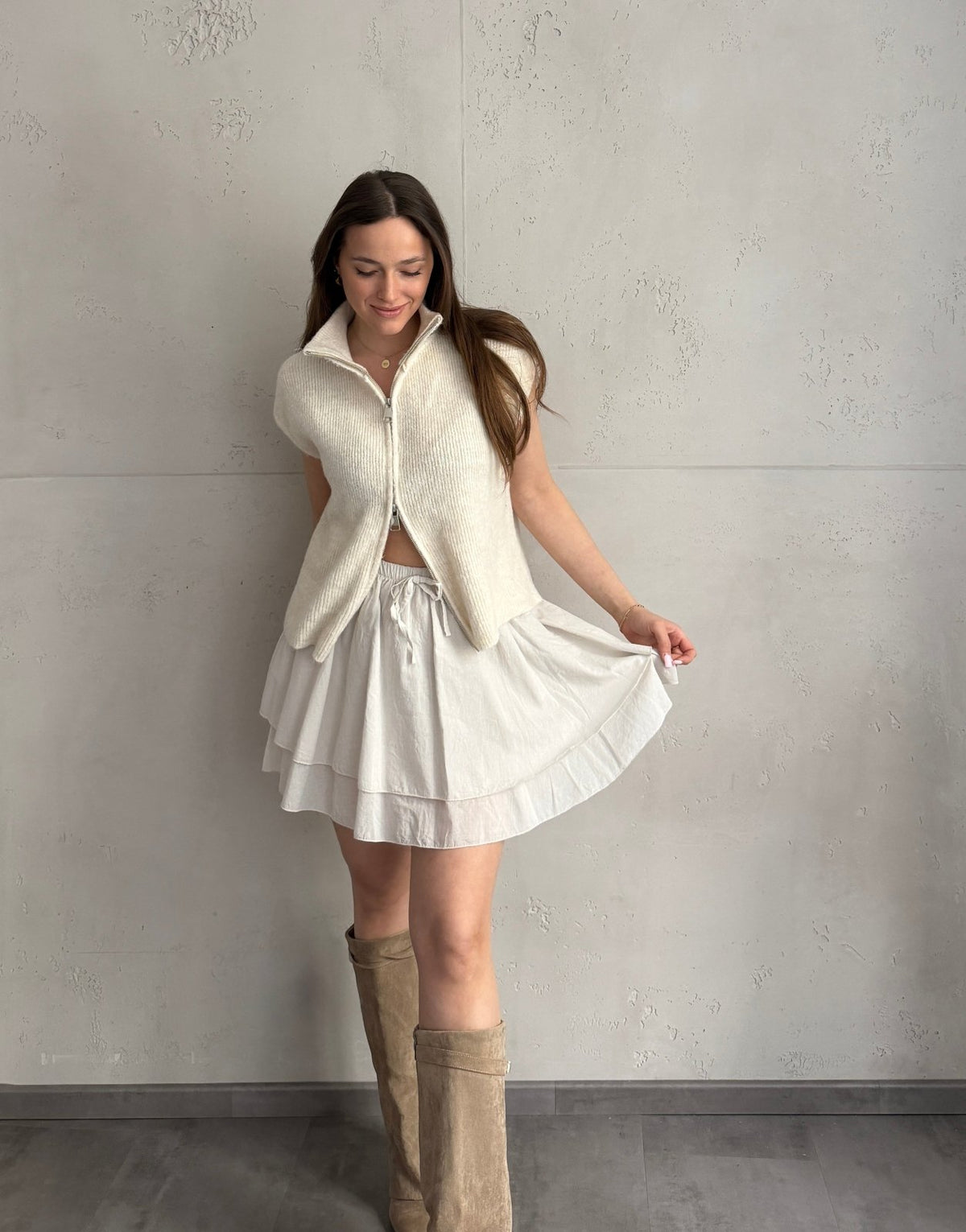 Mini - Baumwollrock mit Layer - Detail – 100% Baumwolle - Switch - Fashion