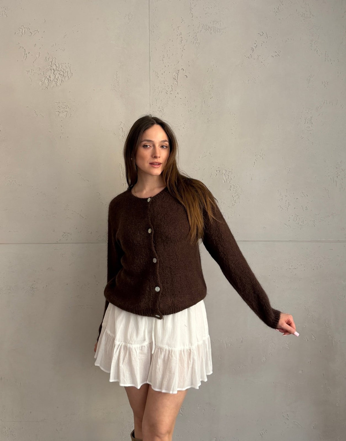 Mohair Strickjacke mit Rundhals - Switch - Fashion
