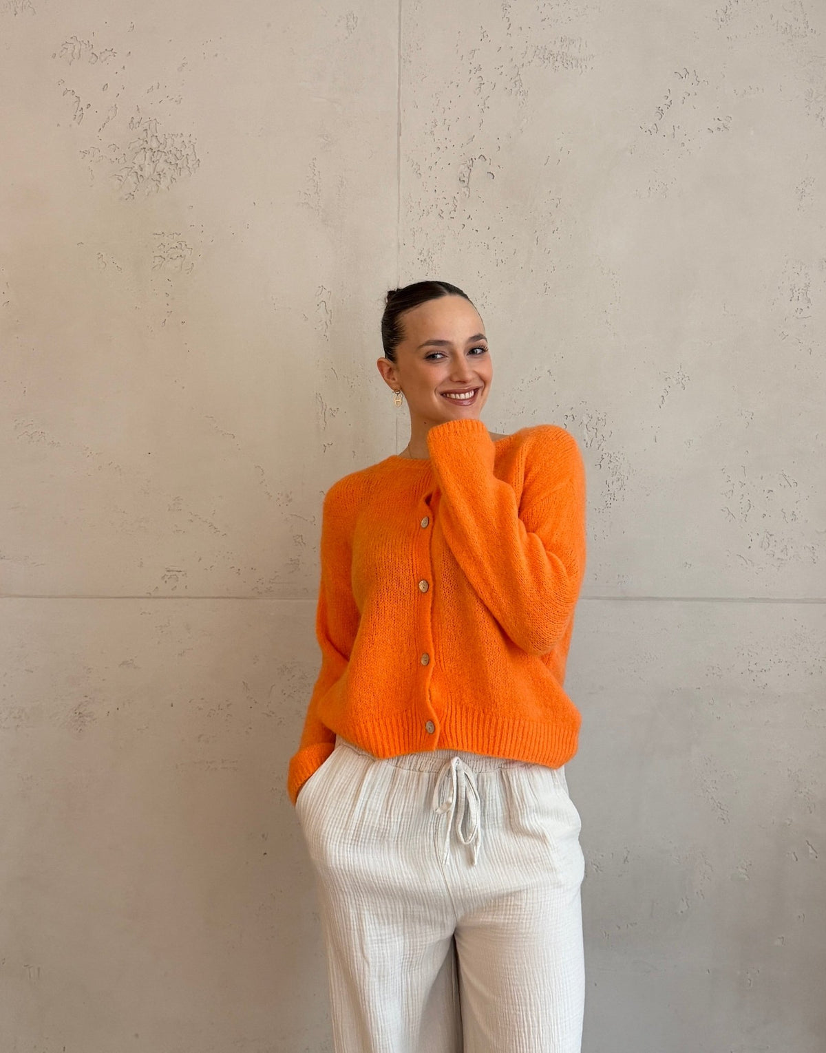 Mohair Strickjacke mit Rundhals - Switch - Fashion