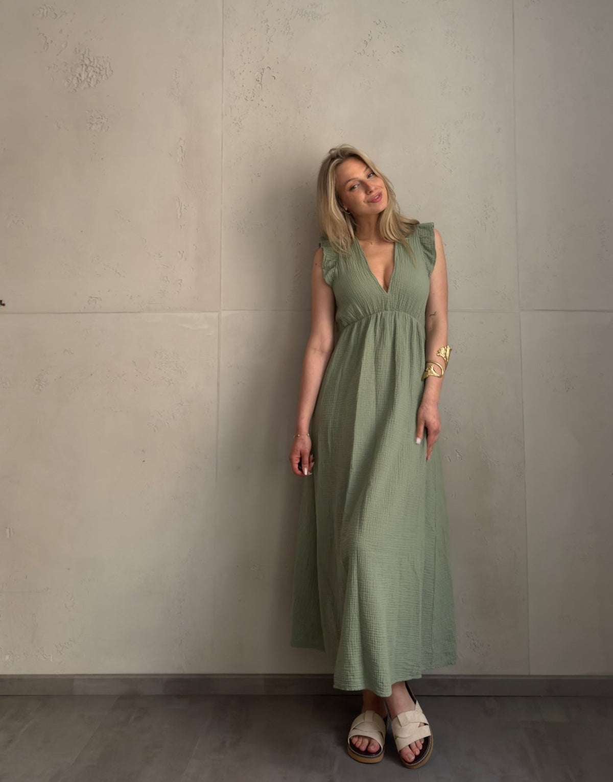 Musselin Maxikleid mit Rückenausschnitt uni – Fließend, leicht, sommerlich - Switch - Fashion