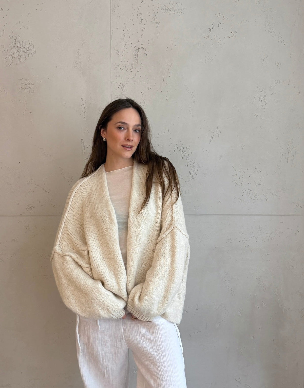 Oversize Strickjacke mit Außennaht - Switch - Fashion