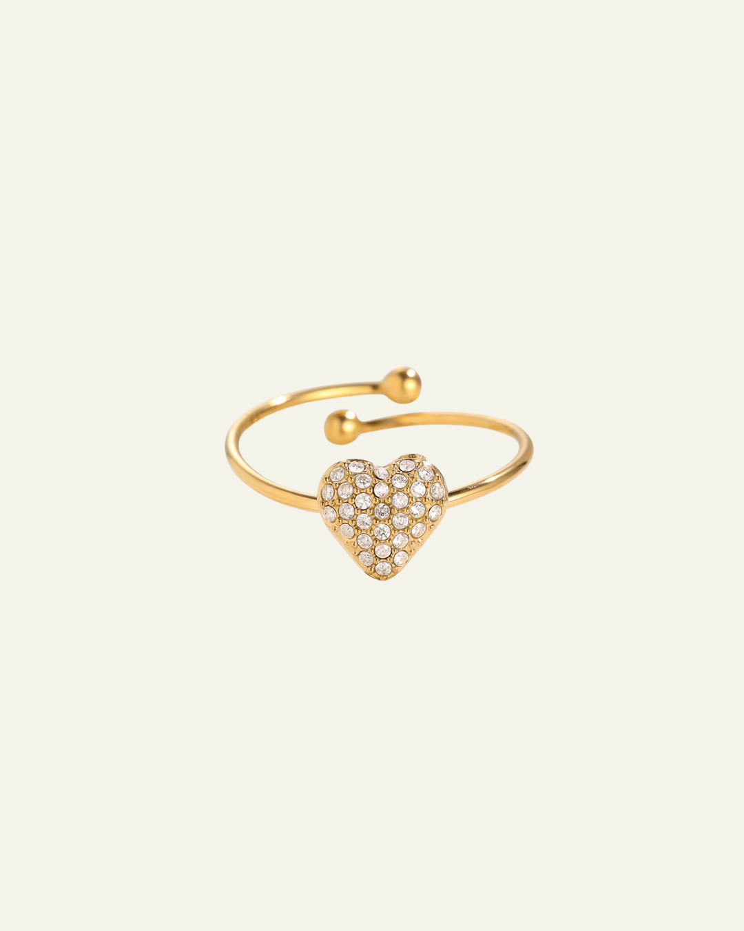 Sweet Diamond Heart Edelstahl Ring – Verstellbarer Glamour - Switch - Fashion