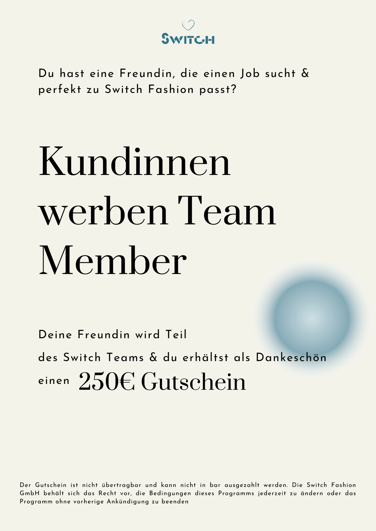 Kundinnen werben Team Member - Switch-Fashion