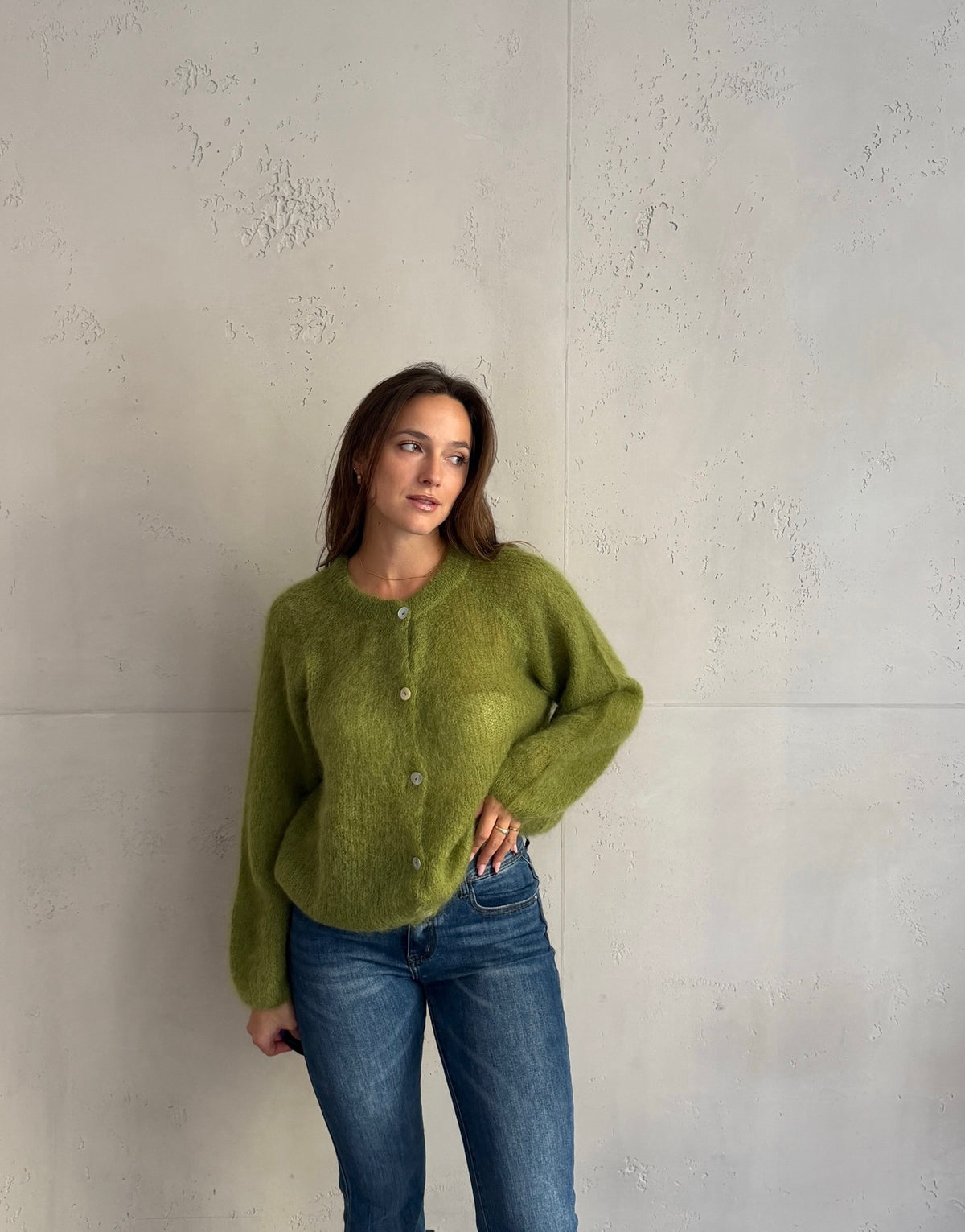 80% Mohair Strickjacke