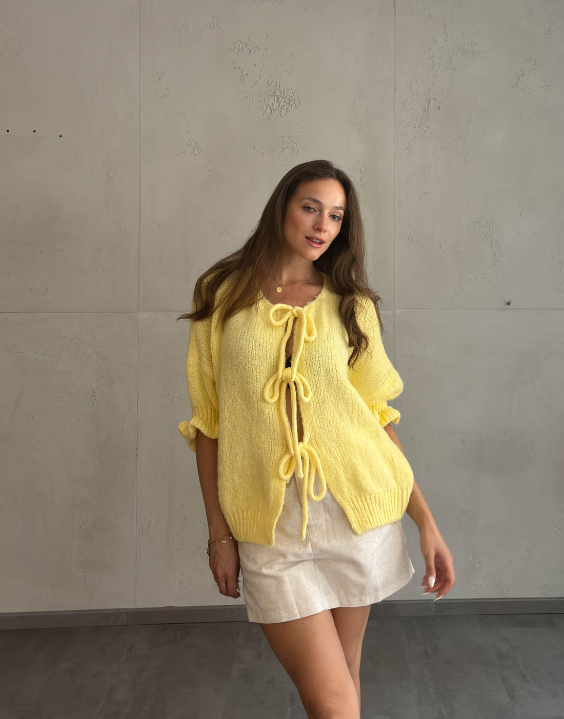 Schleifen Strickjacke