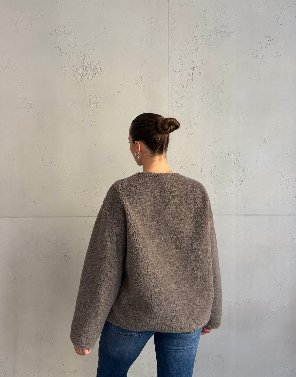 Teddyjacke mit Herz-Stickerei