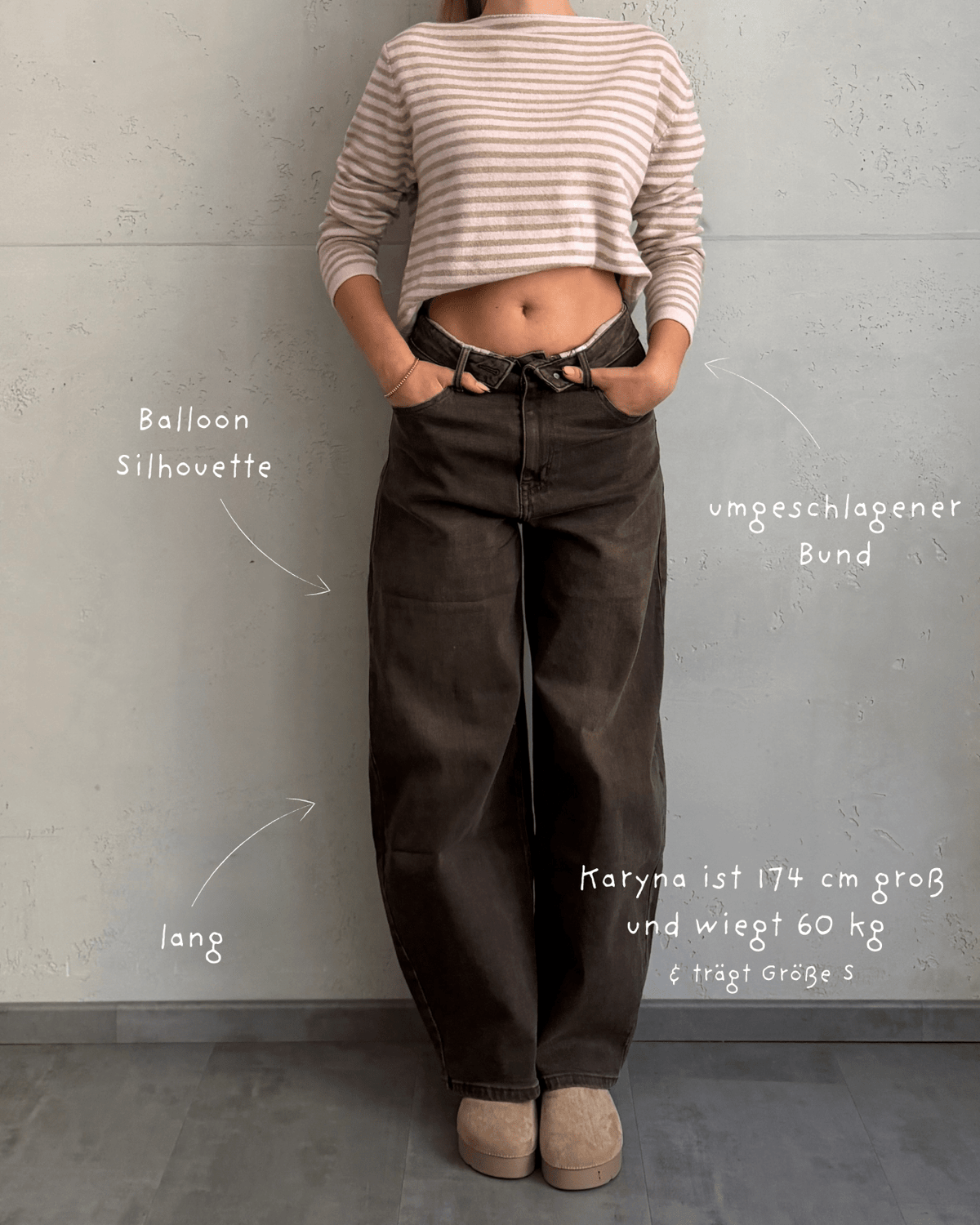 Balloon Jeans mit umgeschlagenem Bund - Switch-Fashion