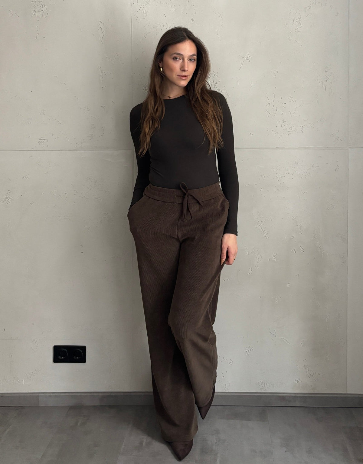Cordhose mit weitem Bein