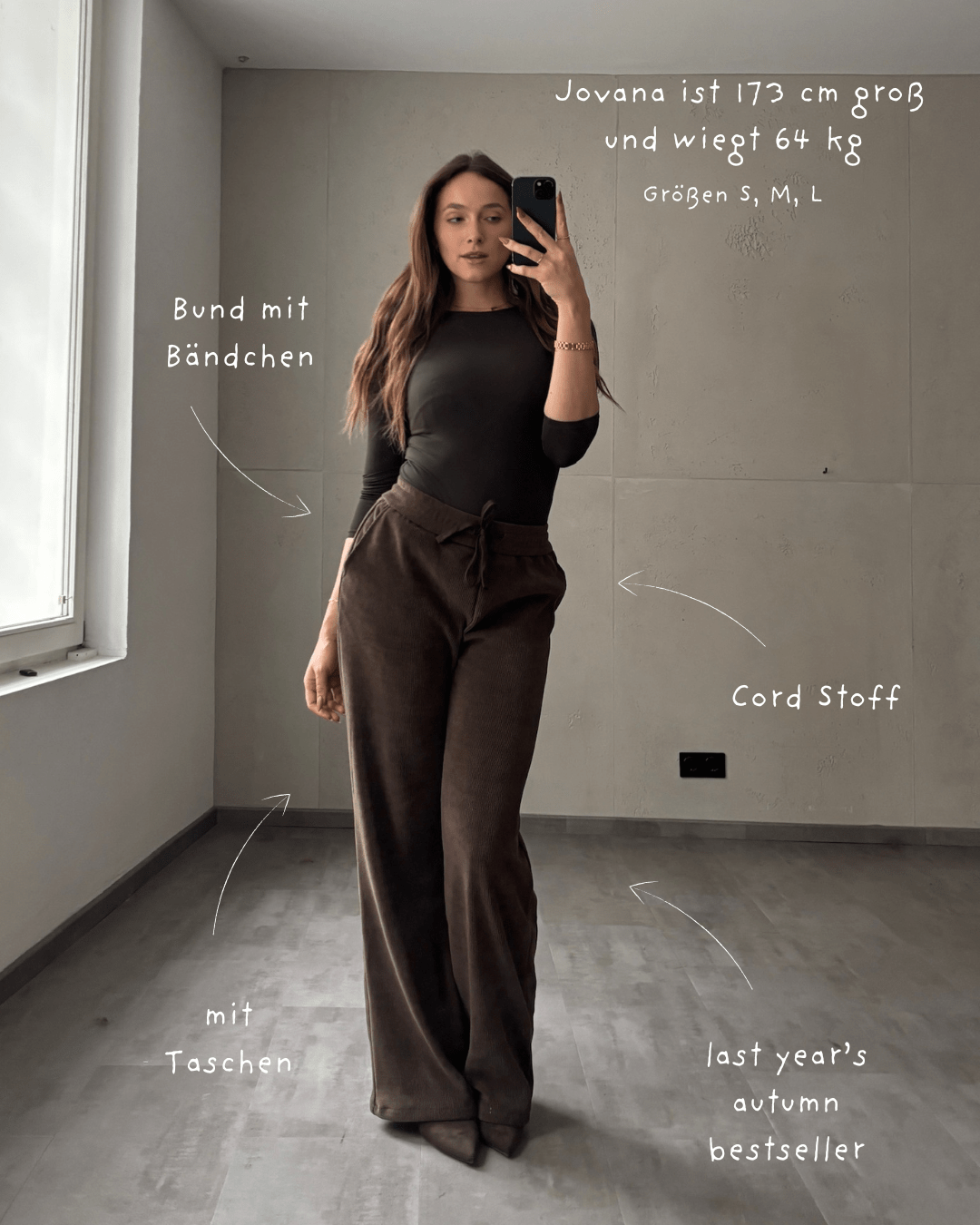 Cordhose mit weitem Bein