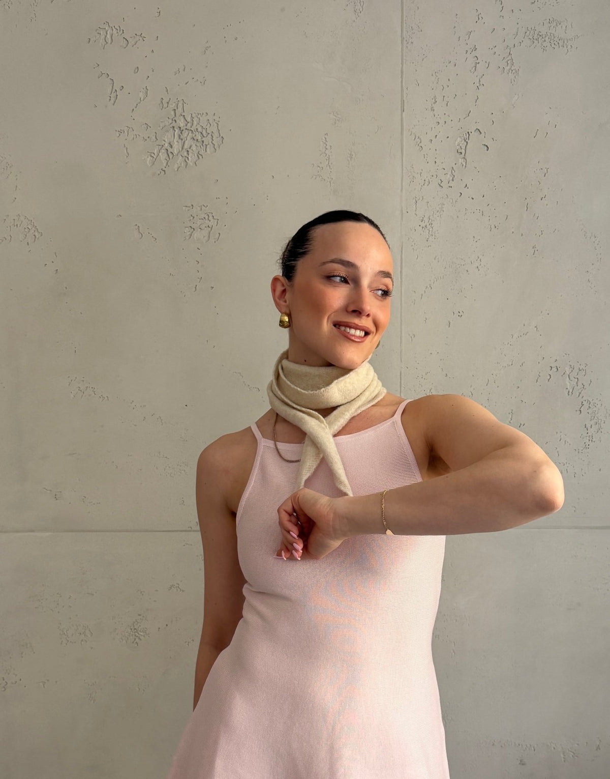 Dünner Dreiecksschal im Uni - Look – Viskose - Woll - Mix - Switch - Fashion
