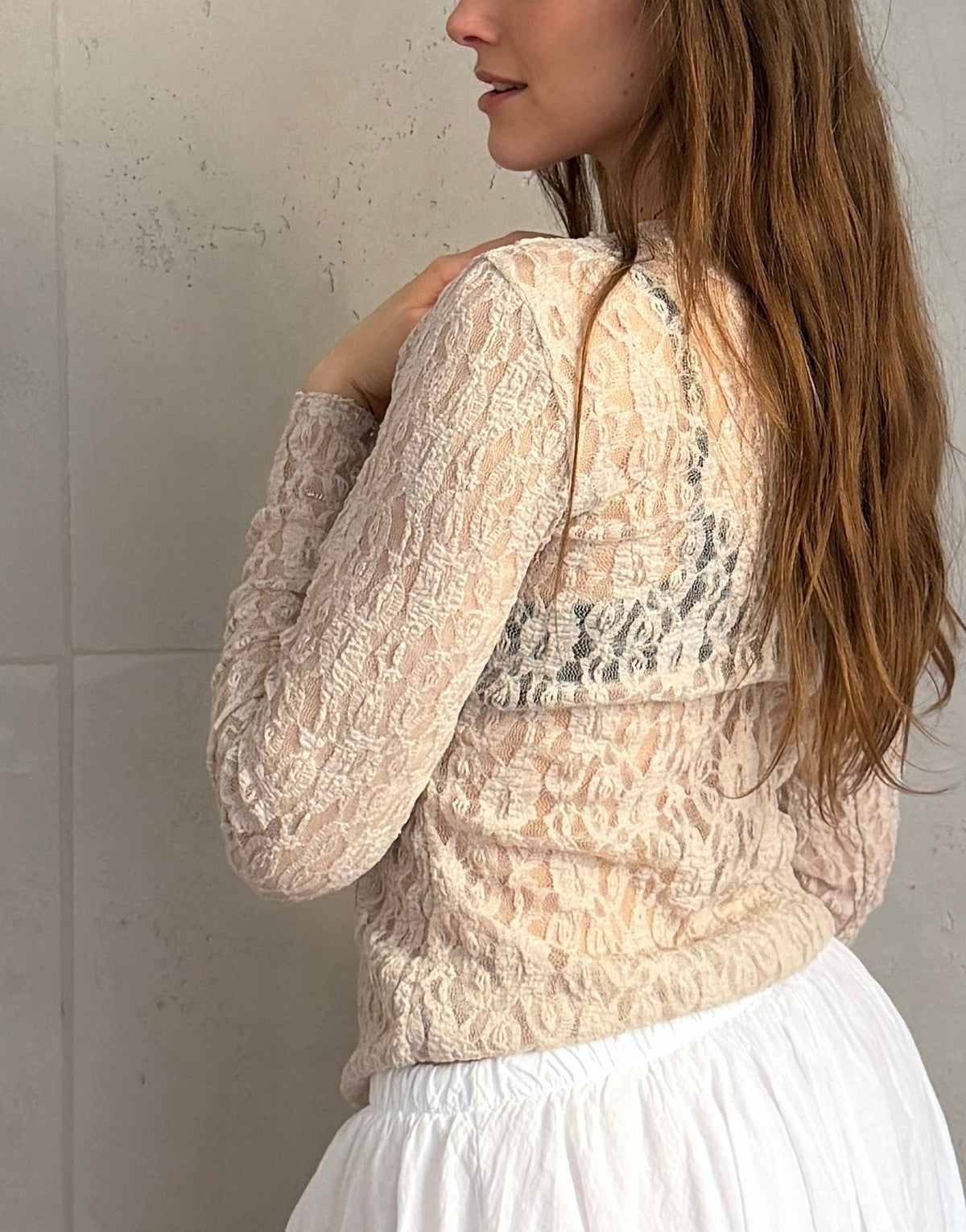 Figurbetontes Langarmshirt aus Spitze (Sheer Look) - Switch - Fashion