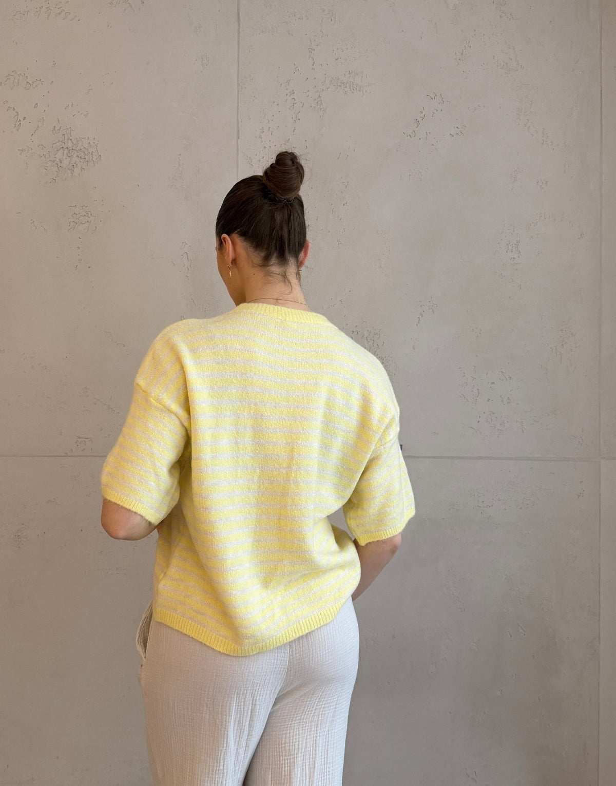 Gestreifter Kurzarm Pullover - Switch - Fashion