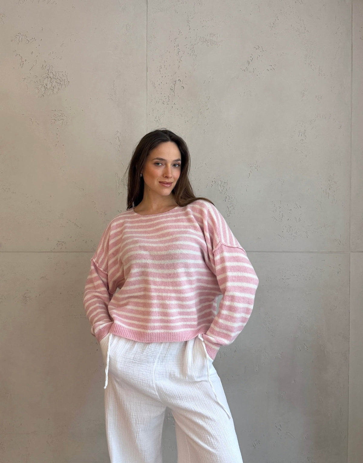 Gestreifter Pullover mit Außennaht - Switch - Fashion