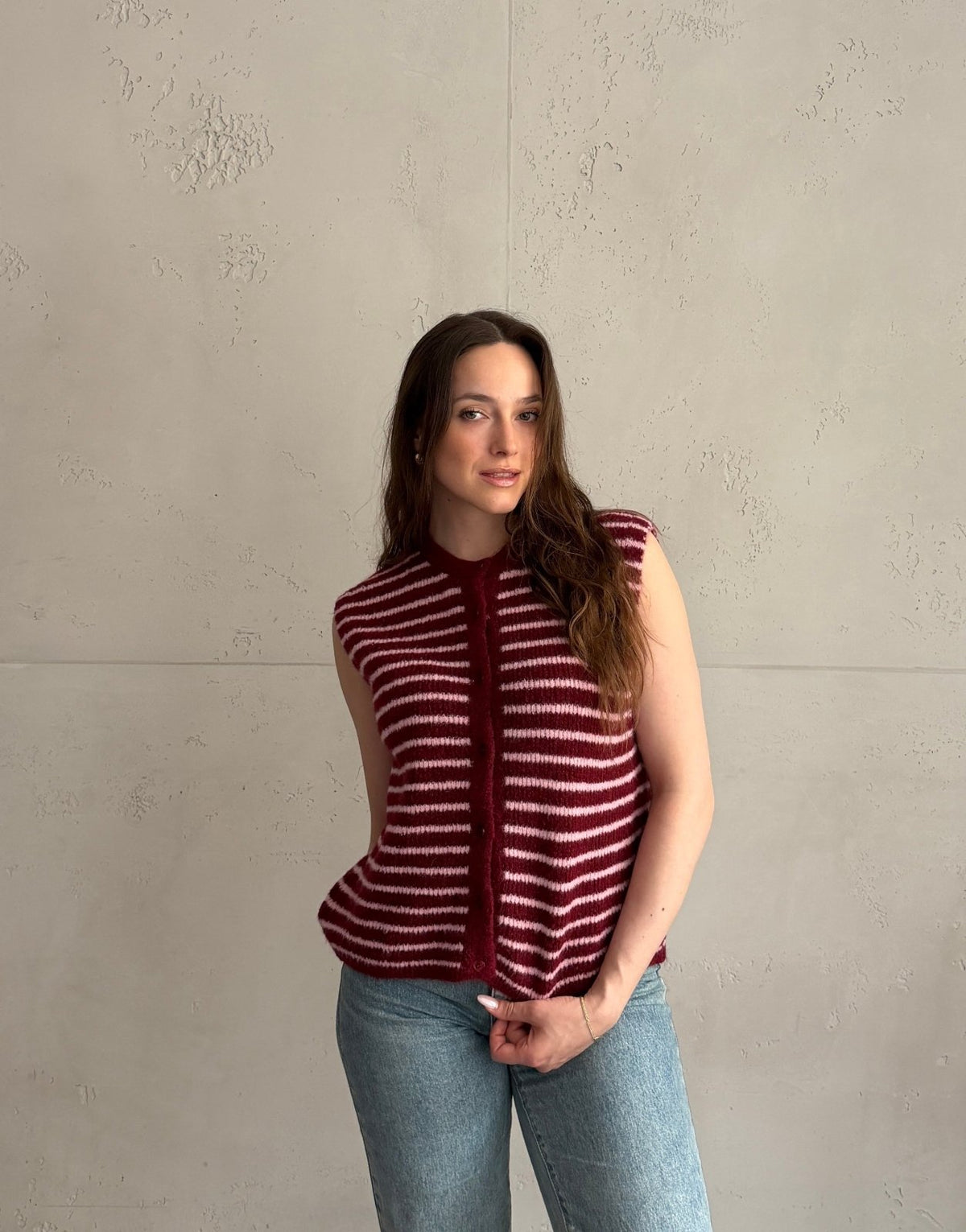 Gestreifter Pullunder mit Knopfleiste - Switch - Fashion