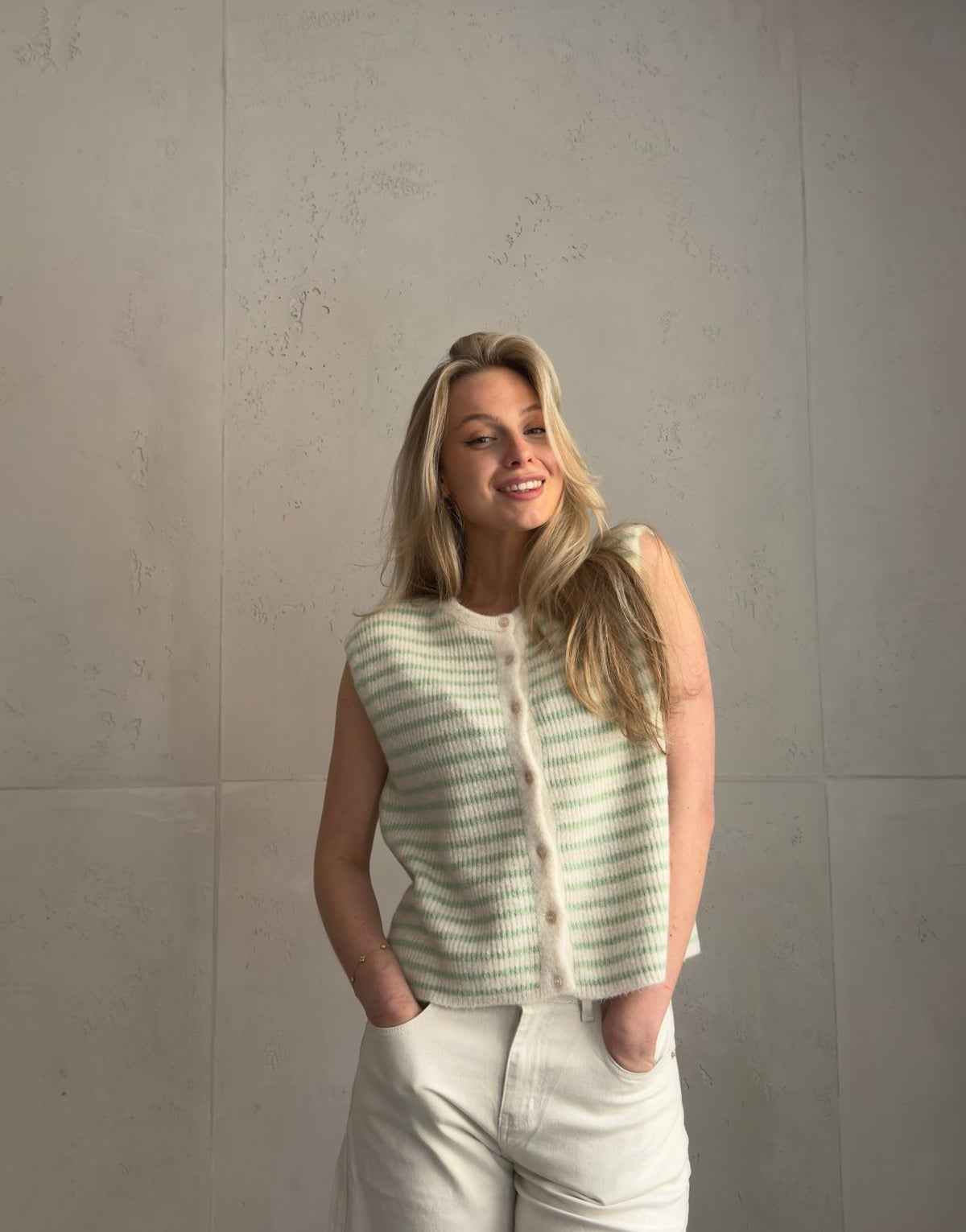 Gestreifter Pullunder mit Knopfleiste - Switch - Fashion