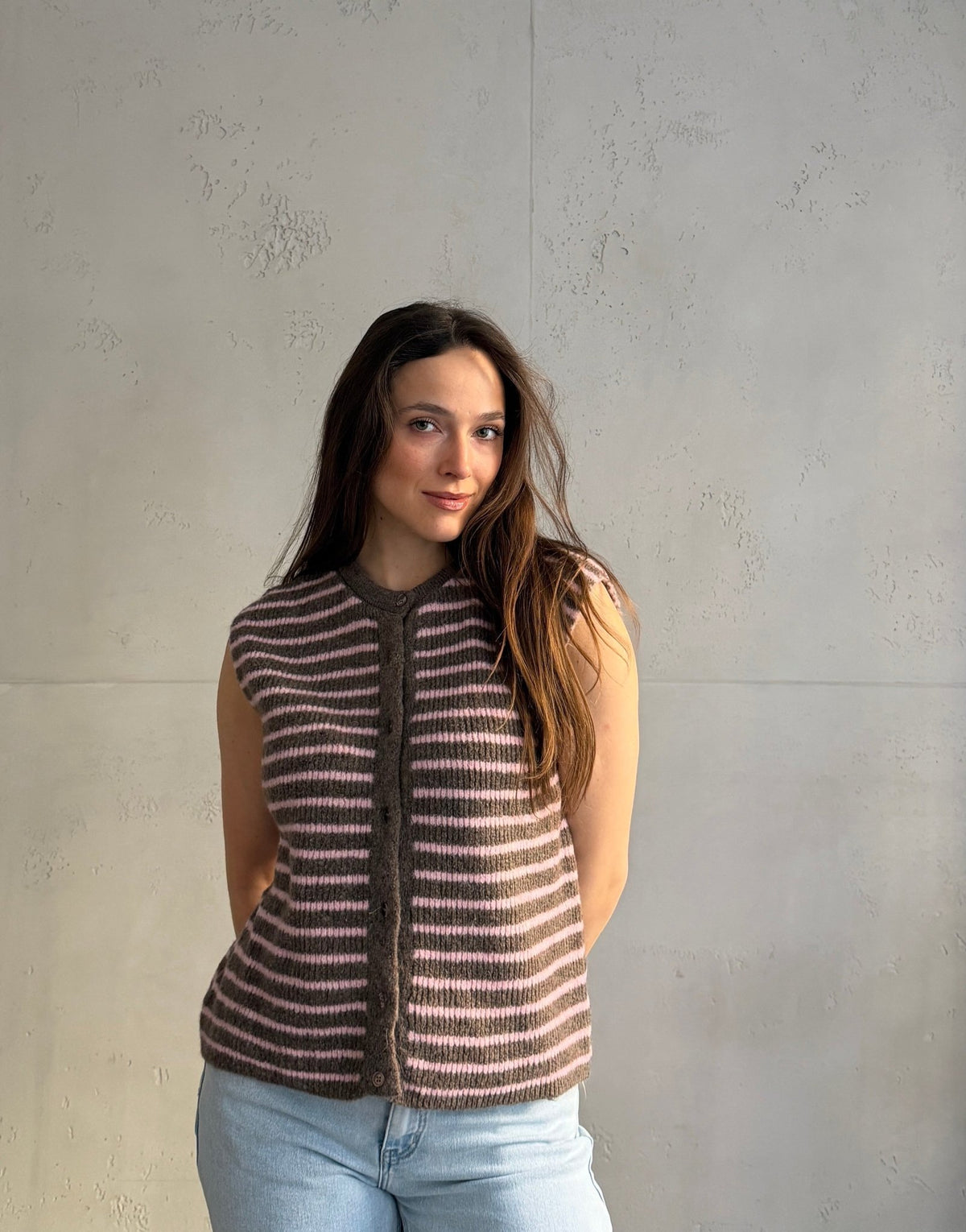 Gestreifter Pullunder mit Knopfleiste - Switch - Fashion