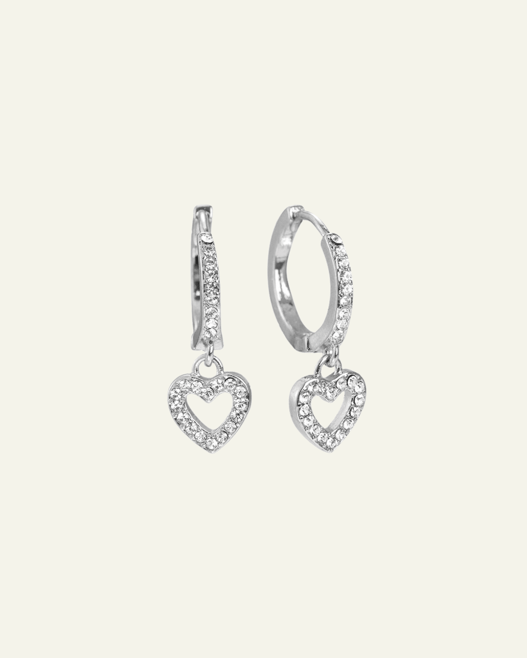 Hollow Diamond Heart Edelstahl Ohrringe – Bold Love &amp; Sparkle - Switch - Fashion
