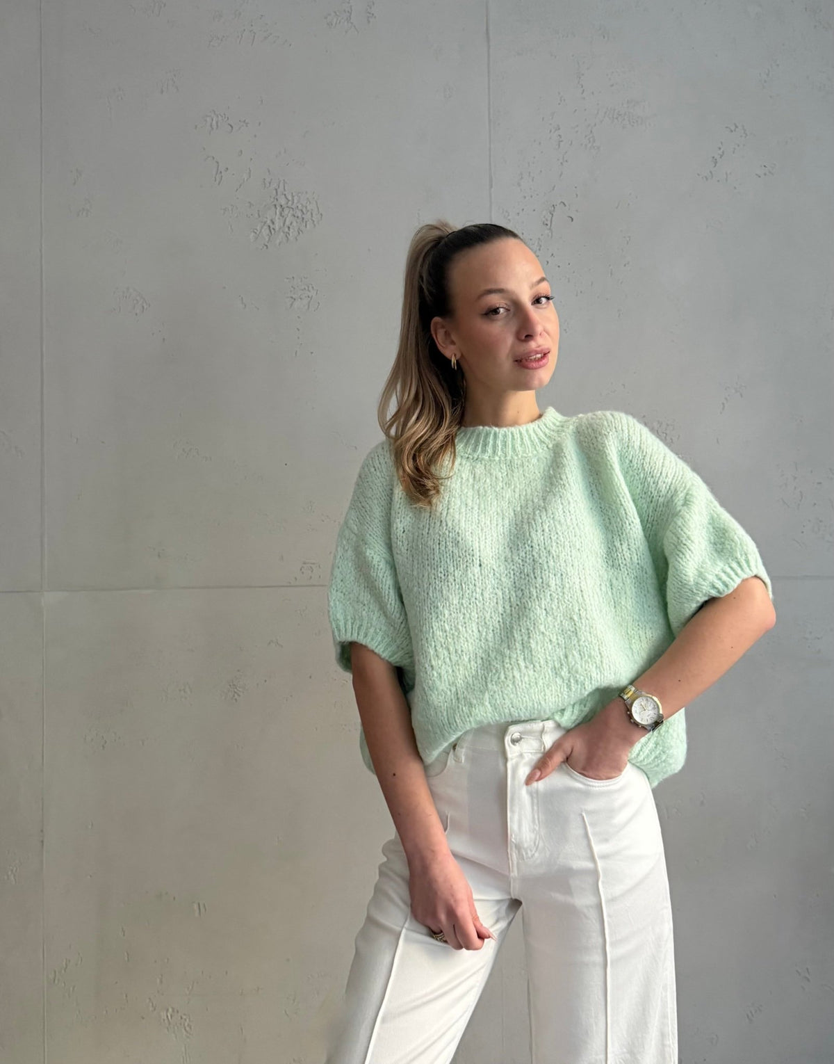 Kurzarm - Pullover aus Grobstrick - Switch - Fashion