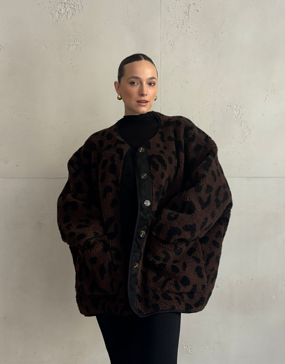 Leo Teddy Jacke mit Knöpfen - Switch - Fashion