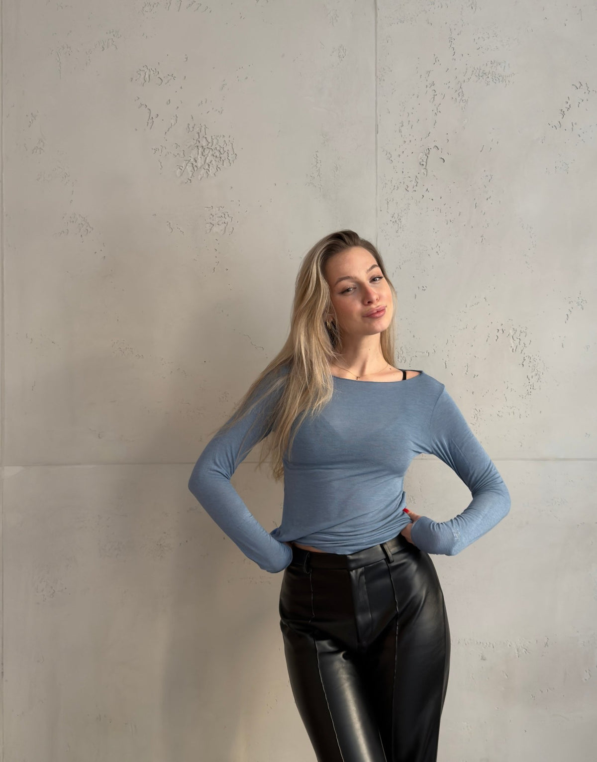 Luxury Basic: Longsleeve mit Cashmere - Blend - Switch - Fashion