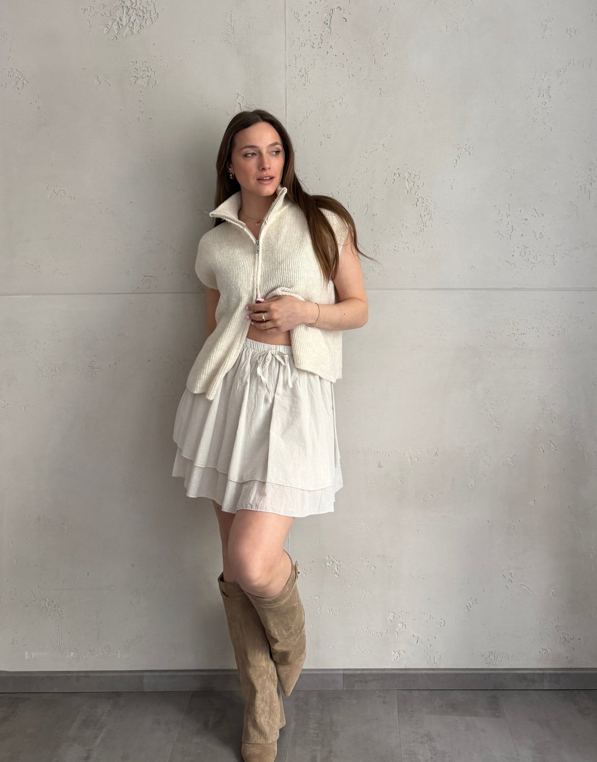 Mini - Baumwollrock mit Layer - Detail – 100% Baumwolle - Switch - Fashion