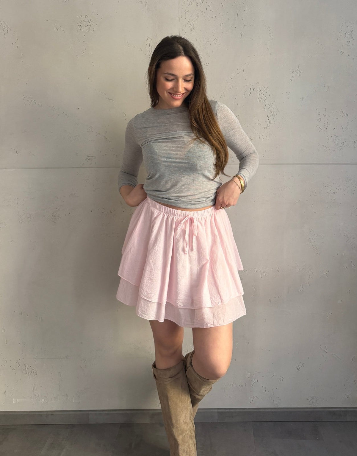 Mini - Baumwollrock mit Layer - Detail – 100% Baumwolle - Switch - Fashion
