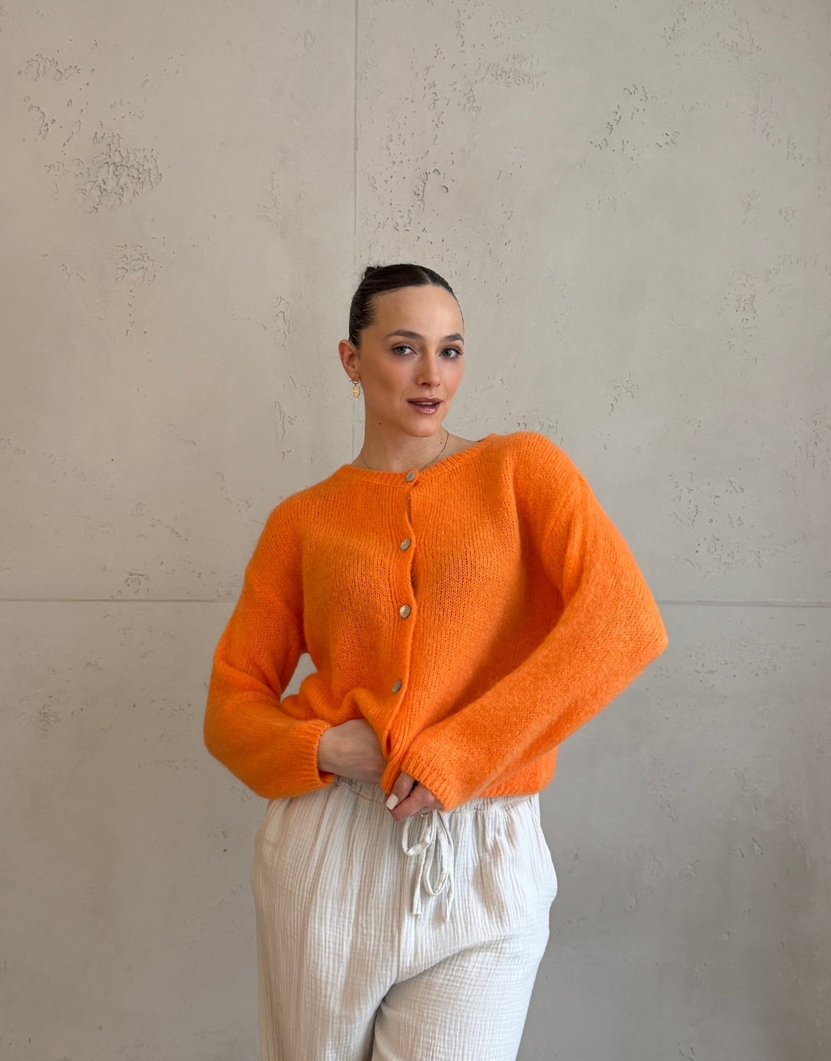 Mohair Strickjacke mit Rundhals - Switch - Fashion