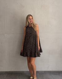 Musselin Leo Minikleid mit Rüschenkragen – Ärmellos