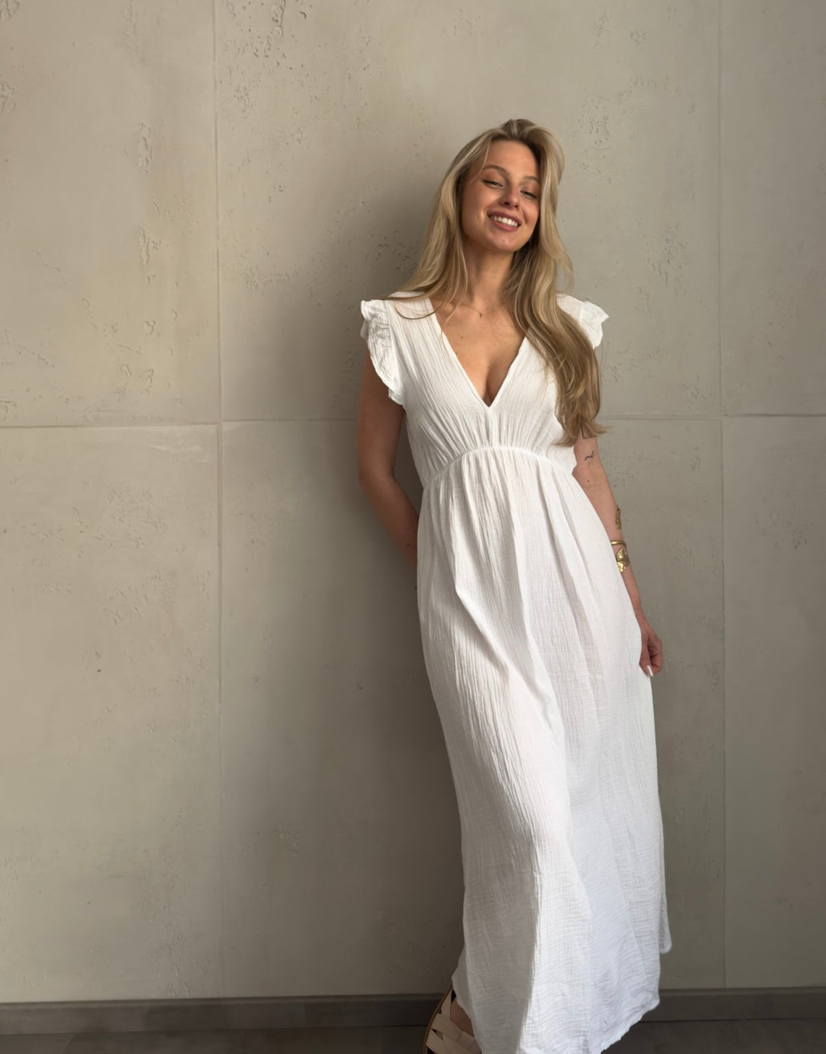 Musselin Maxikleid mit Rückenausschnitt uni – Fließend, leicht, sommerlich - Switch - Fashion