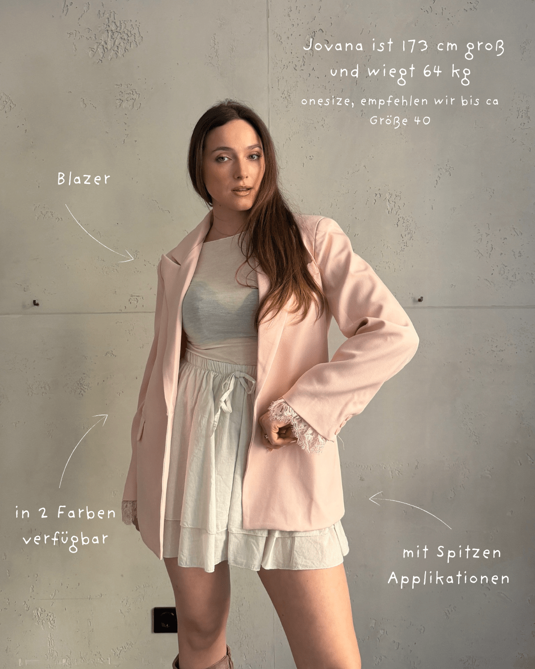 Oversize Blazer mit Spitzeneinsatz am Ärmel - Switch - Fashion