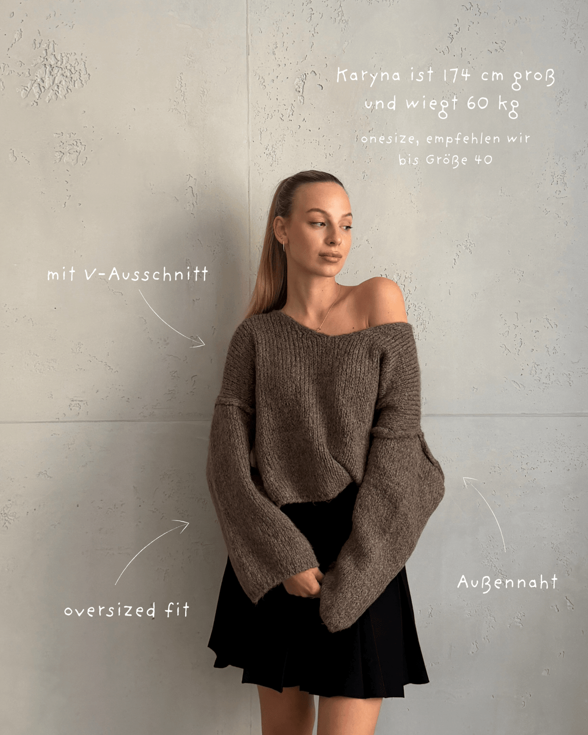 Oversize Pullover mit V-Ausschnitt - Switch-Fashion