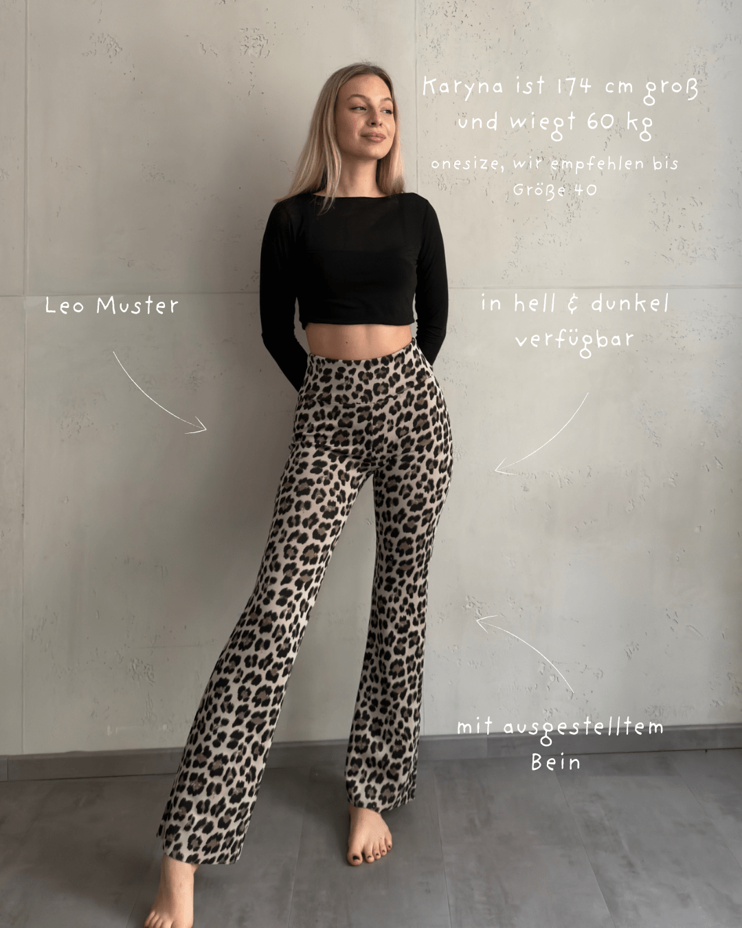 Pilates Leo Leggings mit ausgestelltem Bein - Switch - Fashion