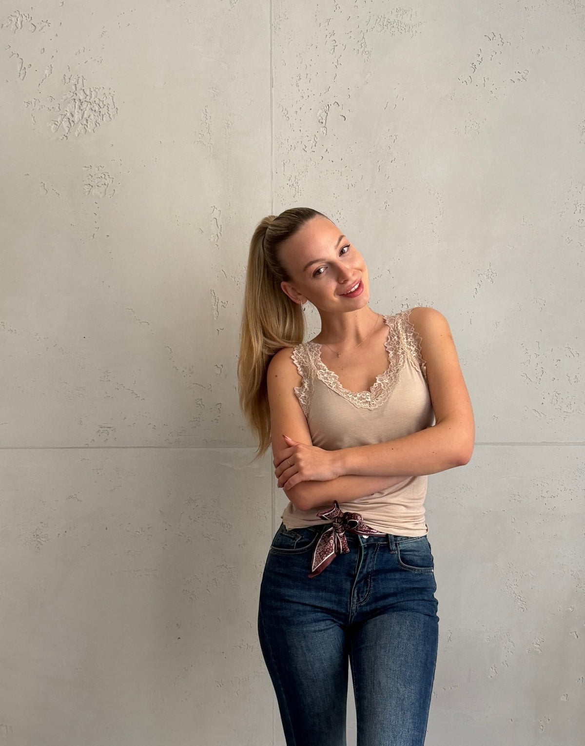 Spitzentop mit Cashmere-Anteil - Switch-Fashion