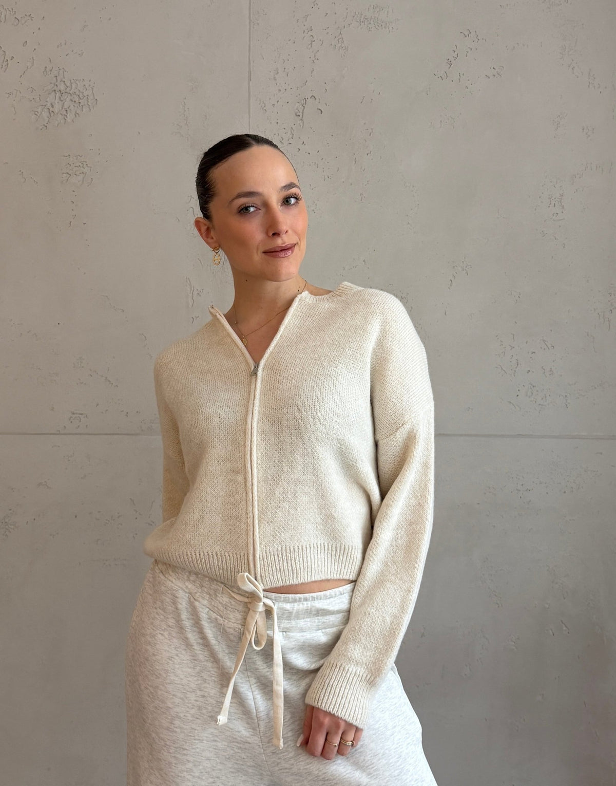 Strickjacke im Bomber - Stil mit Reißverschluss - Switch - Fashion