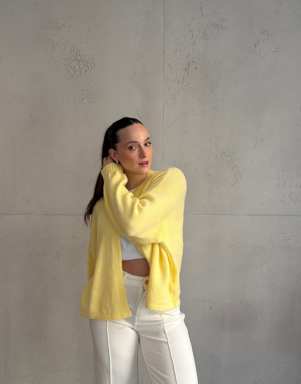 Strickjacke mit einem Knopf und weitem Arm - Switch - Fashion