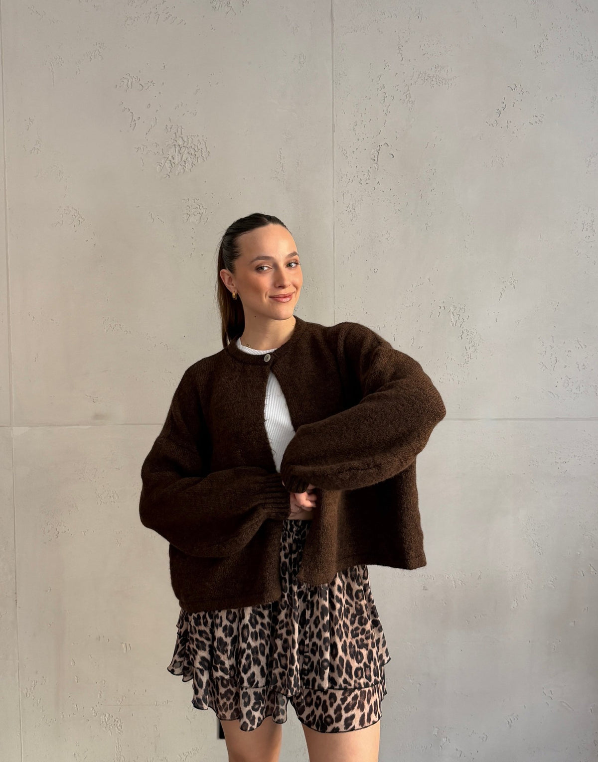 Strickjacke mit einem Knopf und weitem Arm - Switch - Fashion