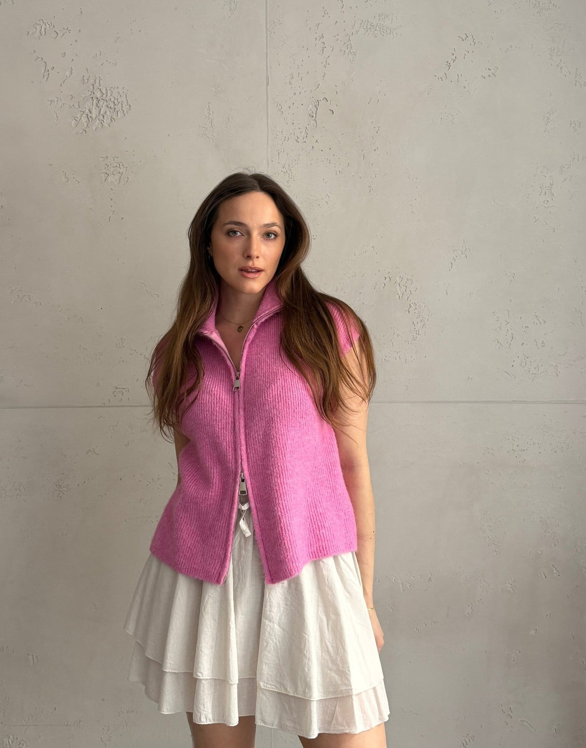 Uni Stehkragen Pullunder mit Zip - Switch - Fashion