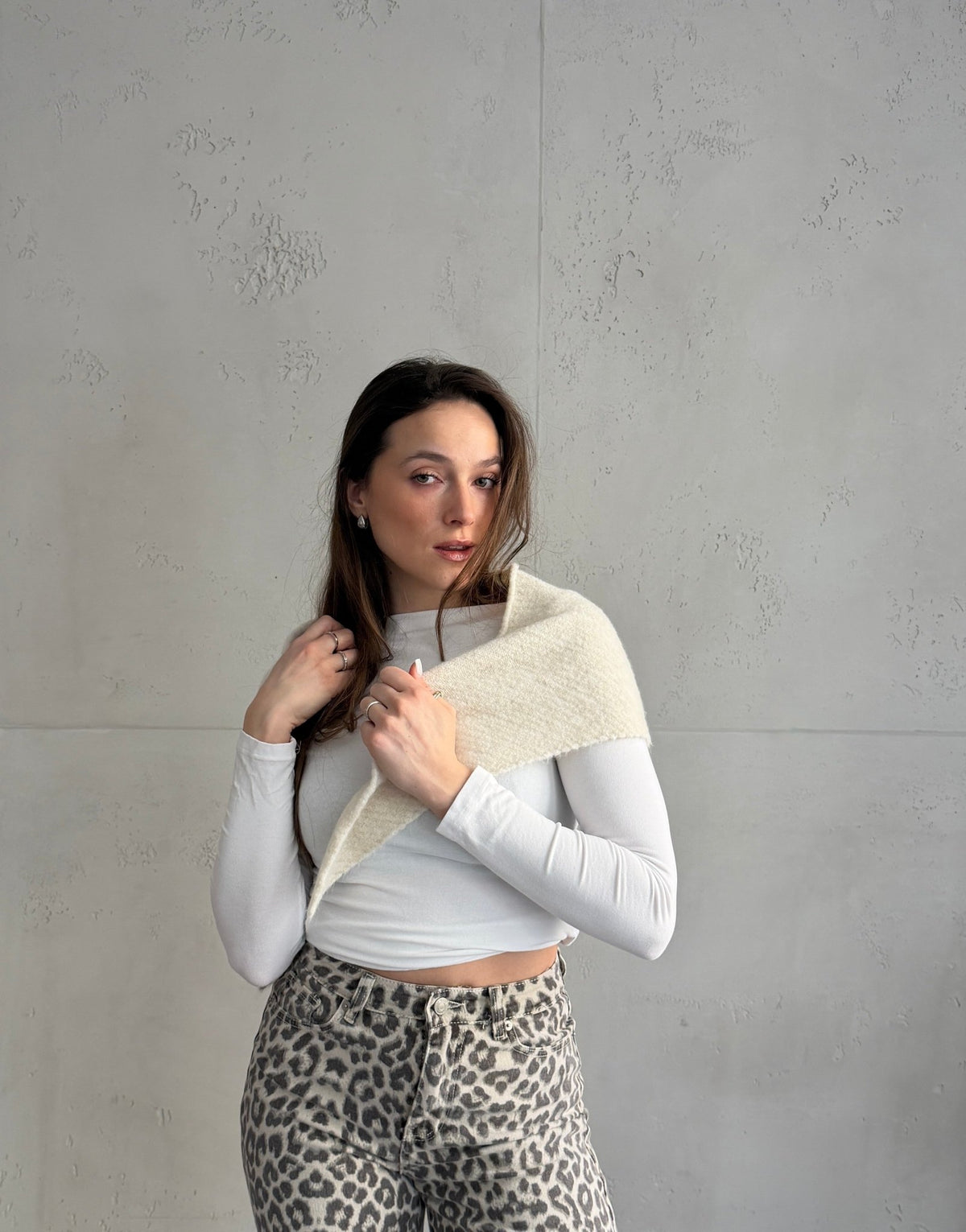 Weicher Dreieck - Schal "Uni" (Strick) - Switch - Fashion